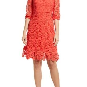 Lace Coral Tahari Dress size 10 gorgeous color
